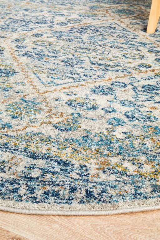 Evoke 263 Silver Blue Round Modern RugEVO-263-SIL-150X150Rugtastic
