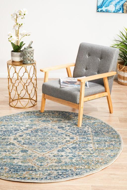 Evoke 263 Silver Blue Round Modern RugEVO-263-SIL-150X150Rugtastic