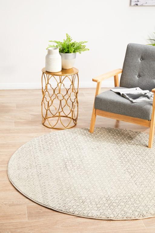 Evoke 265 Grey Cream Round Modern RugEVO-265-GREY-150X150Rugtastic