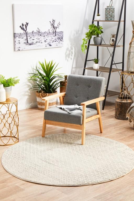 Evoke 265 Grey Cream Round Modern RugEVO-265-GREY-150X150Rugtastic
