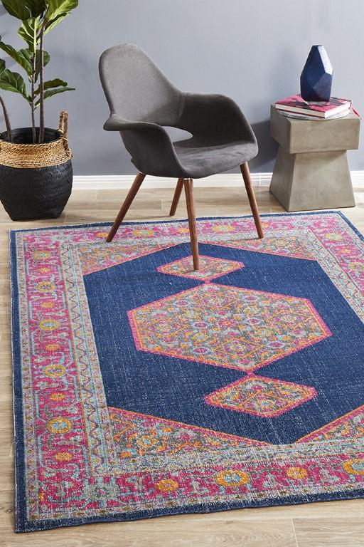Eternal 915 Navy Blue Pink Modern RugETN-915-NAV-230X160Rugtastic