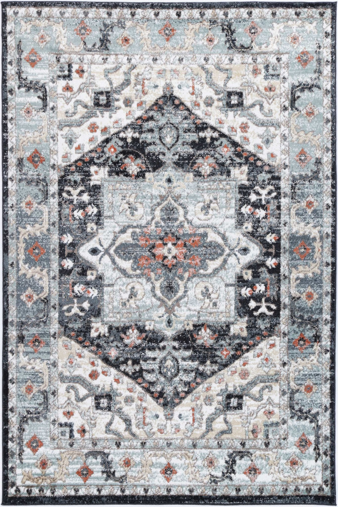 Esther Traditional Blue Charcoal RugESTA16010CHARRugtastic