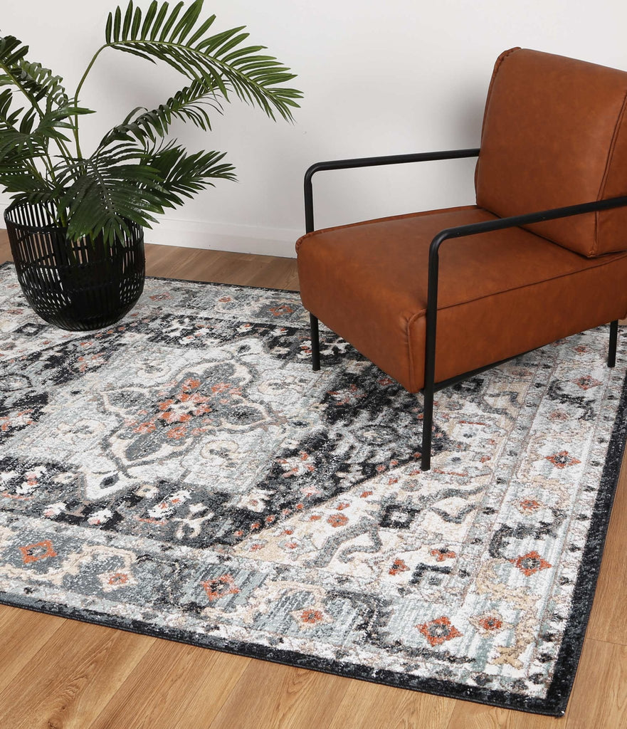 Esther Traditional Blue Charcoal RugESTA16010CHARRugtastic