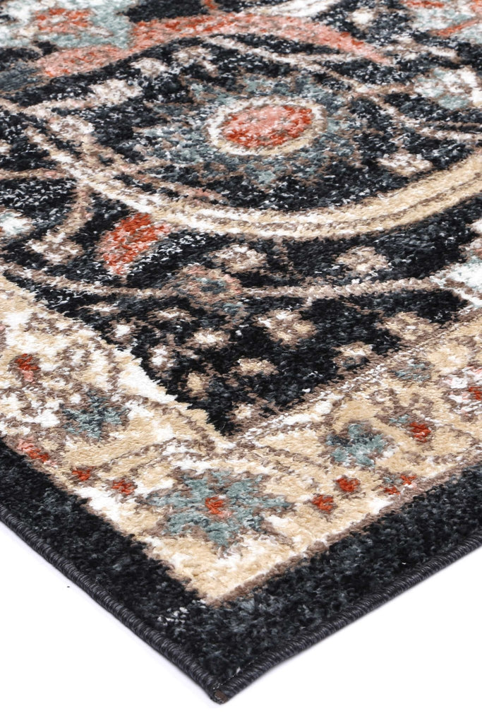 Esther Traditional Charcoal Cream RugESTA16020CHARRugtastic