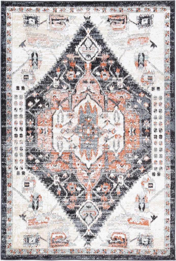 Esther Traditional Cream Black RugESTA16003CREARugtastic