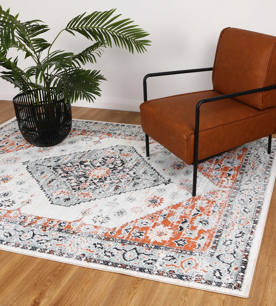 Esther Traditional Cream Terracotta RugESTA16008CREARugtastic