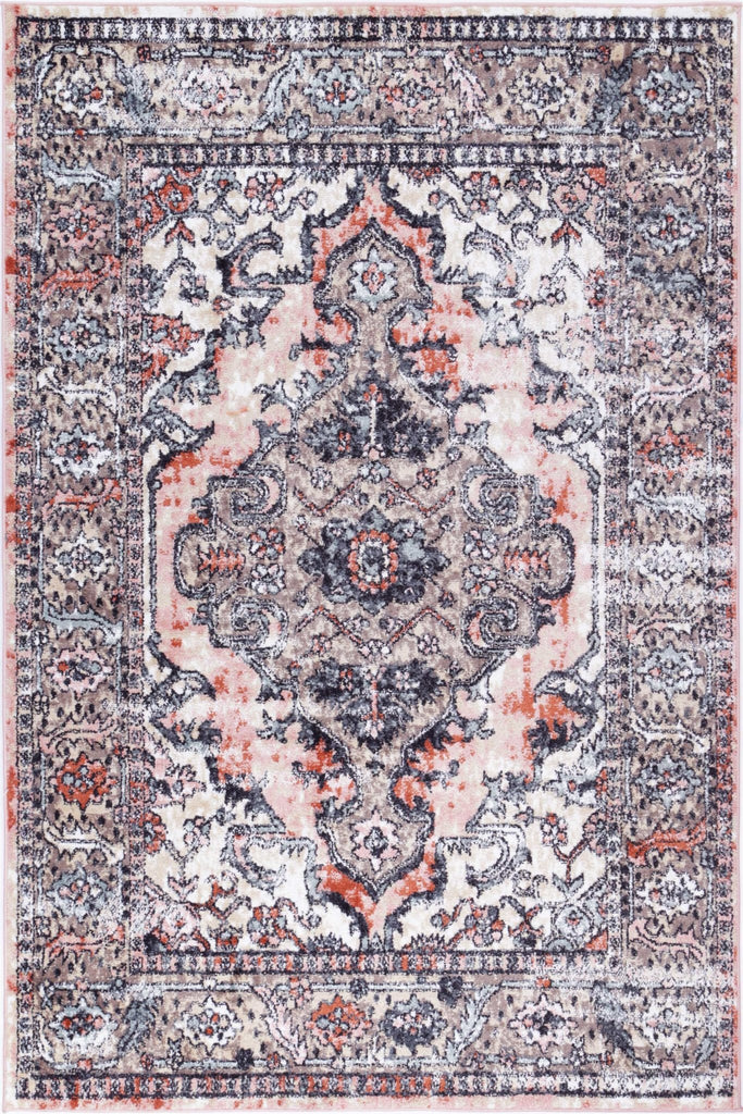 Esther Traditional Terracotta Cream RugESTA16006BEIGRugtastic