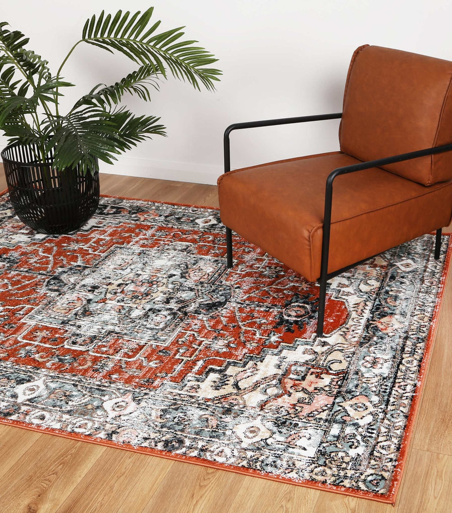 Esther Traditional Terracotta RugESTA16017TERRRugtastic