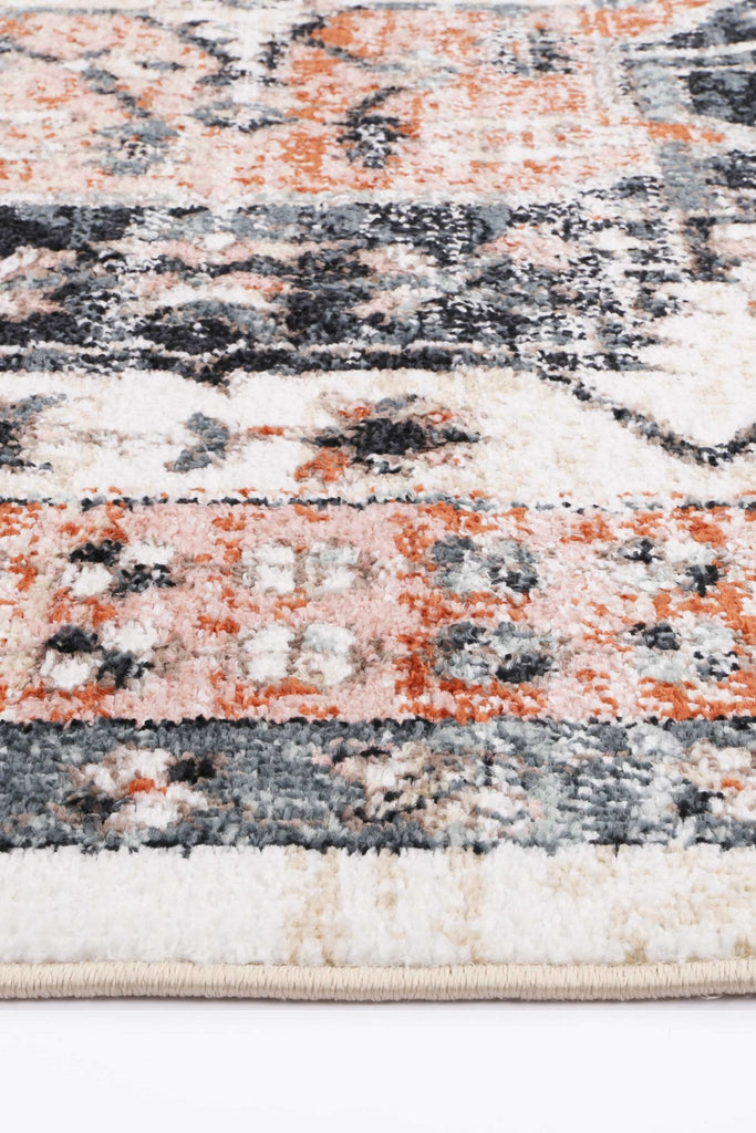 Esther Traditional Terracotta White RugESTA16004TERRRugtastic