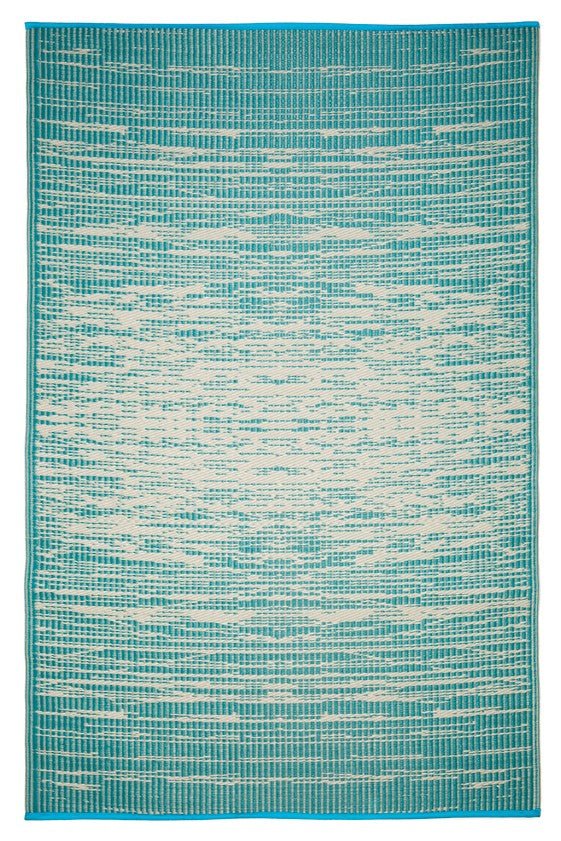 Fab Plastic Picnic Beach Mat Indoor Outdoor Rug Brooklyn TealPLRBROOKT120179Rugtastic