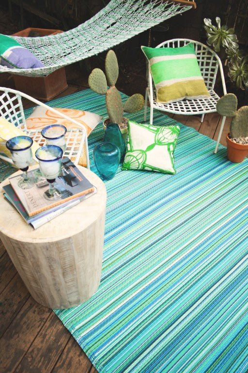 Fab Plastic Picnic Beach Mat Indoor Outdoor Rug Cancun AquaPLRCANAQ0120179Rugtastic