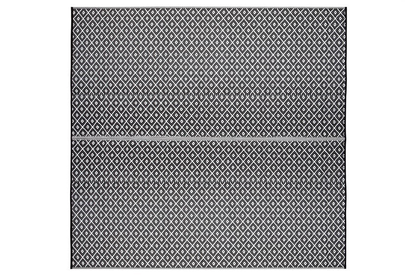 Fab Plastic Picnic Beach Mat Indoor Outdoor Rug Kimberley BlackPLRKIMBLK120179Rugtastic