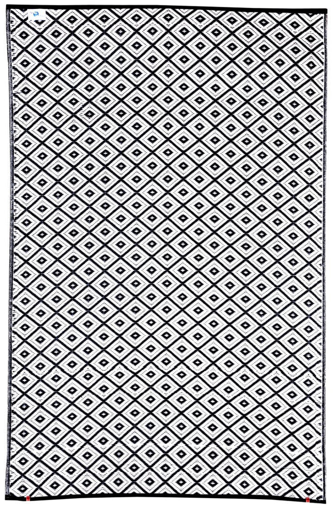 Fab Plastic Picnic Beach Mat Indoor Outdoor Rug Kimberley BlackPLRKIMBLK120179Rugtastic