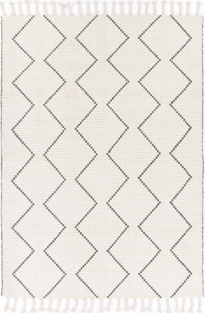 Gaza Diamond Tassel Cream RugGOA803D2CRERugtastic