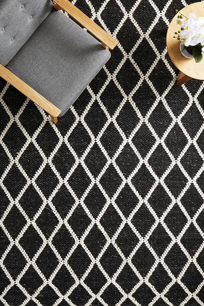 Huxley Black Wool RugHUX-BLACK-225X155Rugtastic