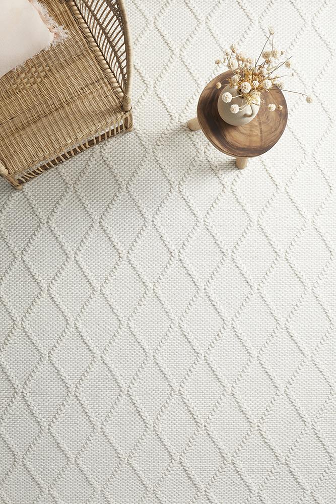Huxley White Wool RugHUX-WHITE-225X155Rugtastic