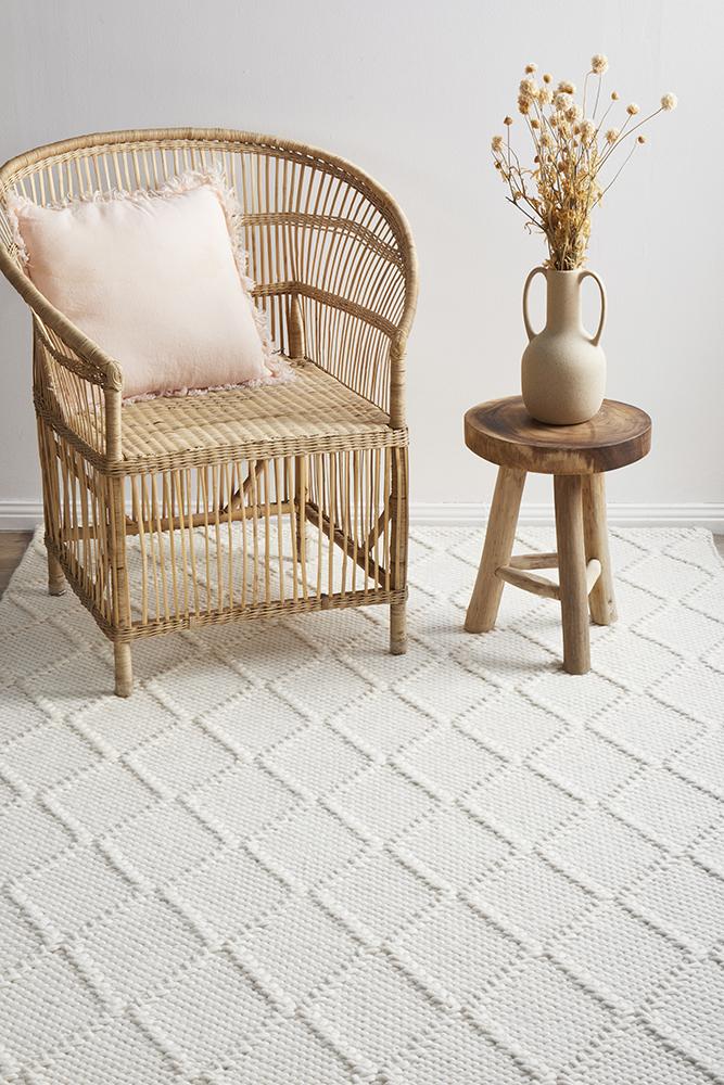 Huxley White Wool RugHUX-WHITE-225X155Rugtastic