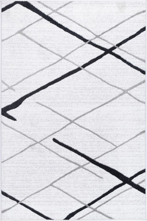 Kimber Abstract Stripe White RugKIMB8012SALTRugtastic