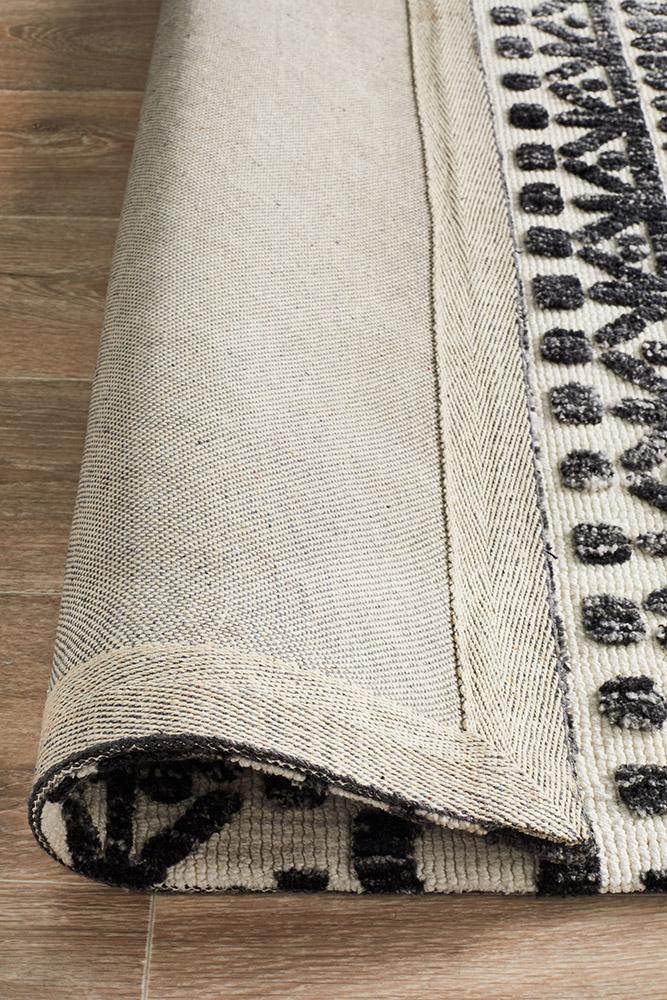 Levi Yasmin Ivory Black RugLEV-363-IVO-225X155Rugtastic