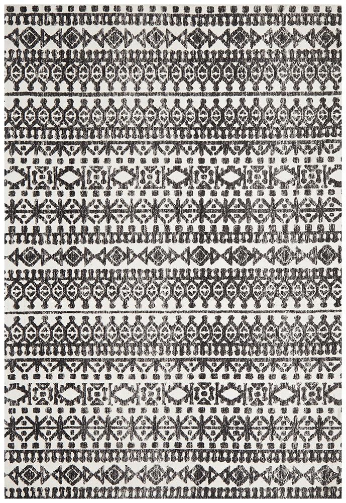 Levi Yasmin Ivory Black RugLEV-363-IVO-225X155Rugtastic