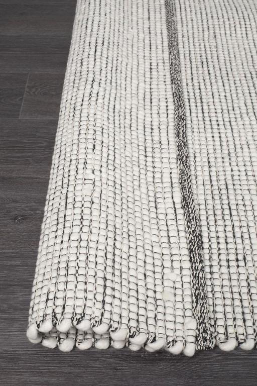 Loft Wool Rug Black FlatweaveLFT-BLK-165X115Rugtastic