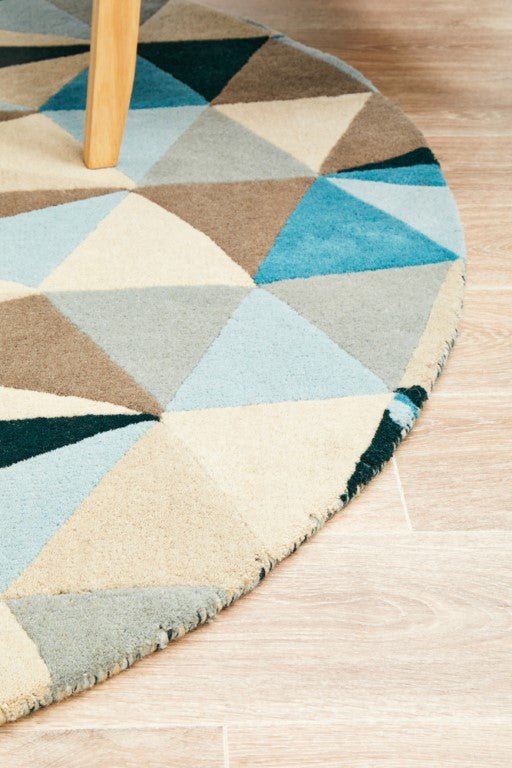 Matrix 901 Turquoise Round Modern RugMTX-901-TUR-120X120Rugtastic