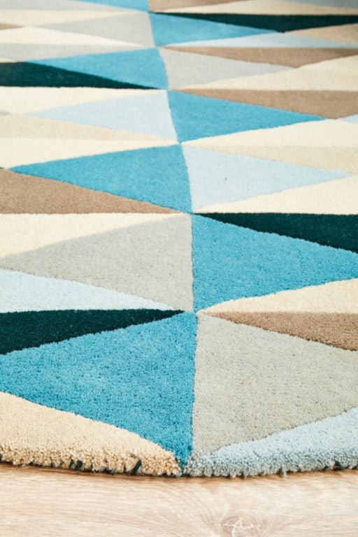 Matrix 901 Turquoise Round Modern RugMTX-901-TUR-120X120Rugtastic