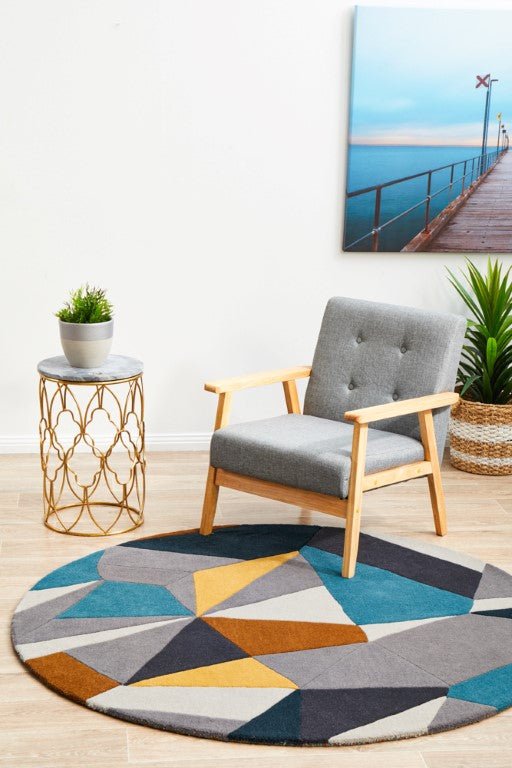 Matrix 902 SSaffron Yellow Round Modern RugMTX-902-SAF-120X120Rugtastic