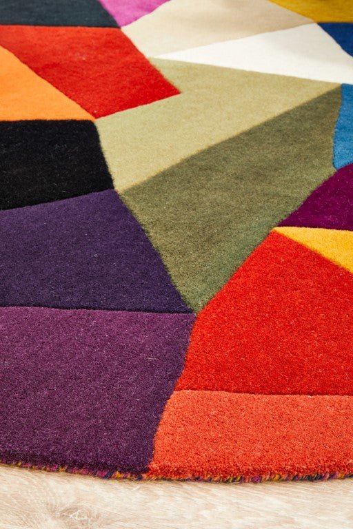 Matrix 906 Crayon Multi Round Modern RugMTX-906-CRA-120X120Rugtastic