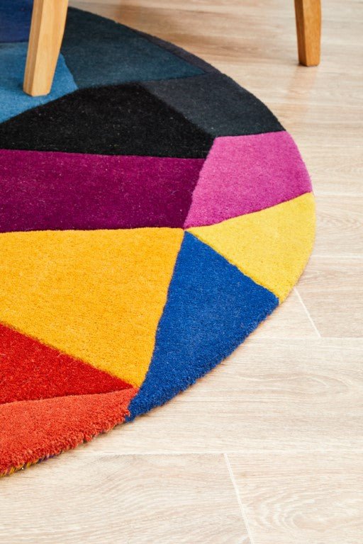 Matrix 906 Crayon Multi Round Modern RugMTX-906-CRA-120X120Rugtastic