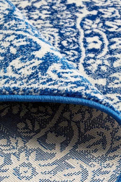 Mirage 358 Navy Blue Round RugMIR-358-NAV-150X150Rugtastic