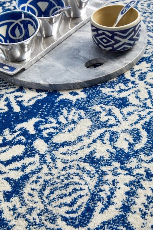 Mirage 358 Navy Blue Round RugMIR-358-NAV-150X150Rugtastic