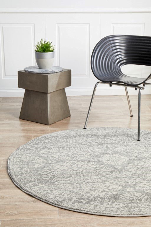 Mirage 358 Silver Grey Round RugMIR-358-SIL-150X150Rugtastic