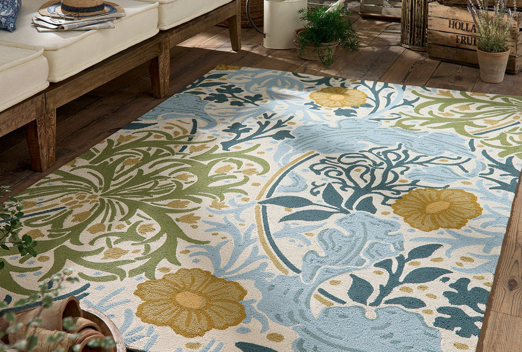 Morris & Co Seaweed River Wandle Indoor Outdoor 427008BC-MOR-427008-200X140Rugtastic