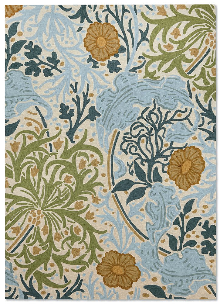 Morris & Co Seaweed River Wandle Indoor Outdoor 427008BC-MOR-427008-200X140Rugtastic