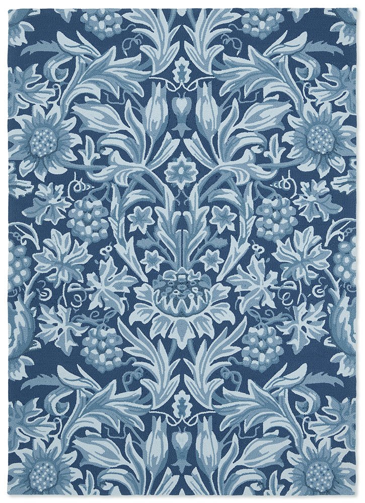 Morris & Co Sunflower Webbs Blue Indoor Outdoor 427907BC-MOR-427907-200X140Rugtastic