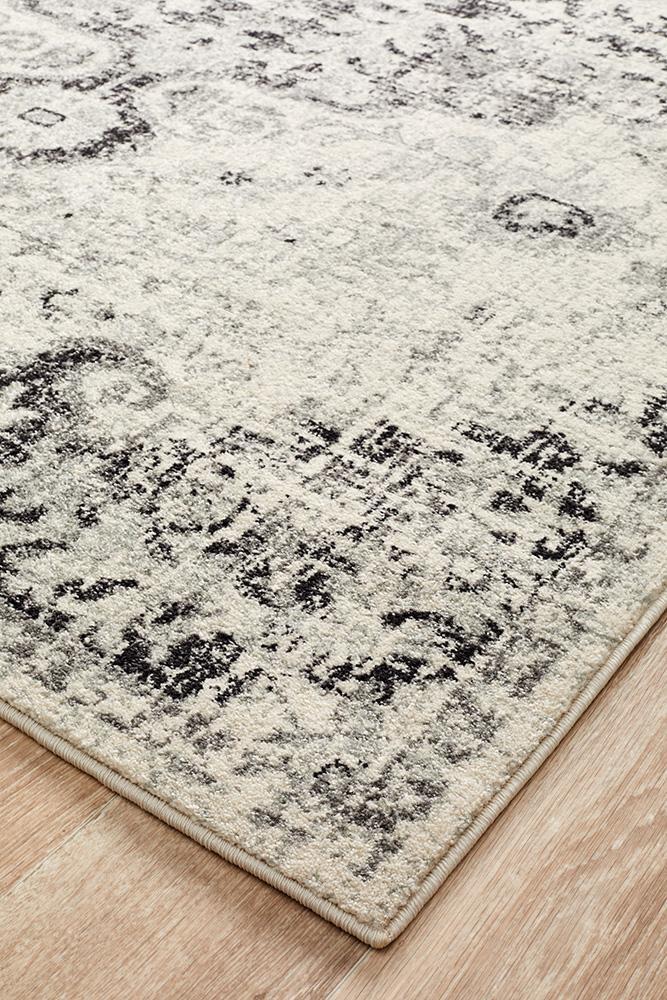 Museum 860 Transitional Charcoal Grey Cream RugMUS-860-CHAR-230X160Rugtastic