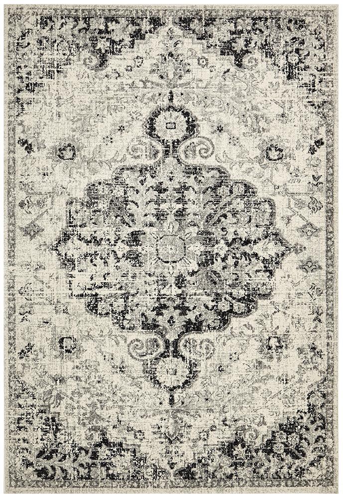 Museum 860 Transitional Charcoal Grey Cream RugMUS-860-CHAR-230X160Rugtastic