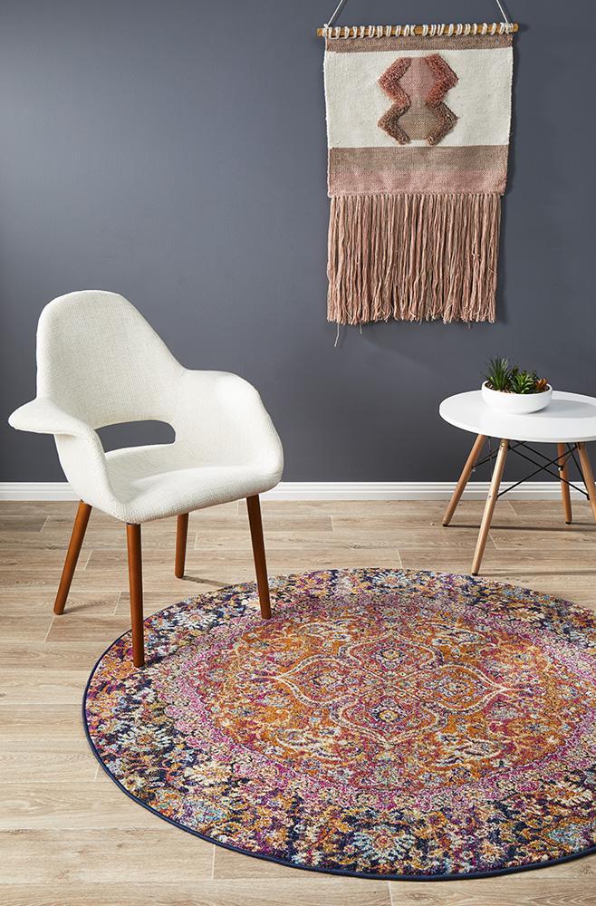 Museum 867 Preston Multi Coloured Round RugMUS-867-MULT-150X150Rugtastic