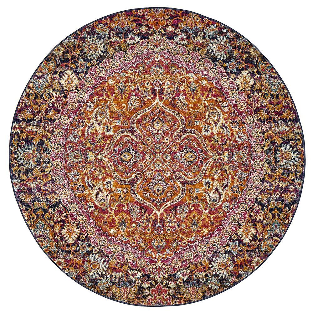 Museum 867 Preston Multi Coloured Round RugMUS-867-MULT-150X150Rugtastic