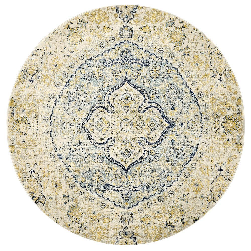 Museum 867 Tyler Sky Blue Round RugMUS-867-SKY-150X150Rugtastic