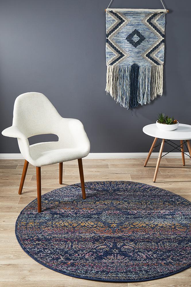 Museum 866 Nelly Multi Coloured Round RugMUS - 866 - MULT - 150X150Rugtastic