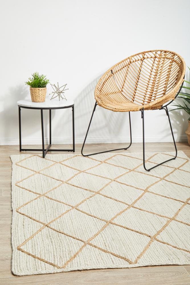 Noosa 222 White RugNSA-222-WHT-220X150Rugtastic