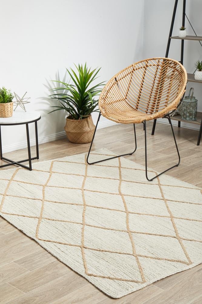Noosa 222 White RugNSA-222-WHT-220X150Rugtastic