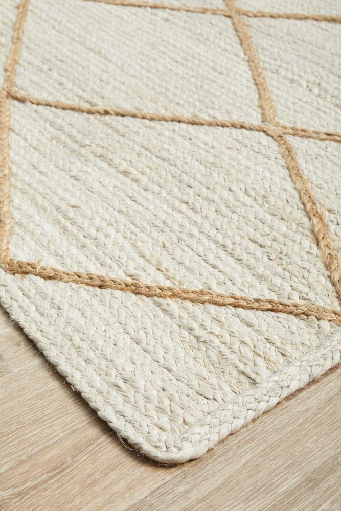 Noosa 222 White RugNSA-222-WHT-220X150Rugtastic