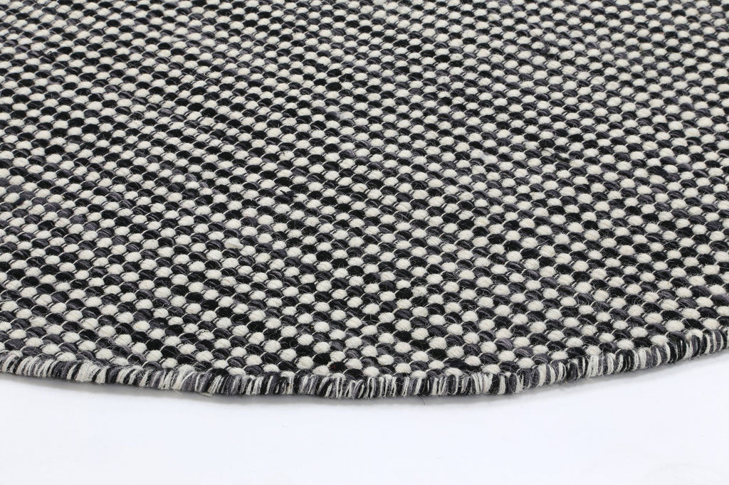 Nora Scandi Charcoal Reversible Wool Round RugNORD150CHARRugtastic