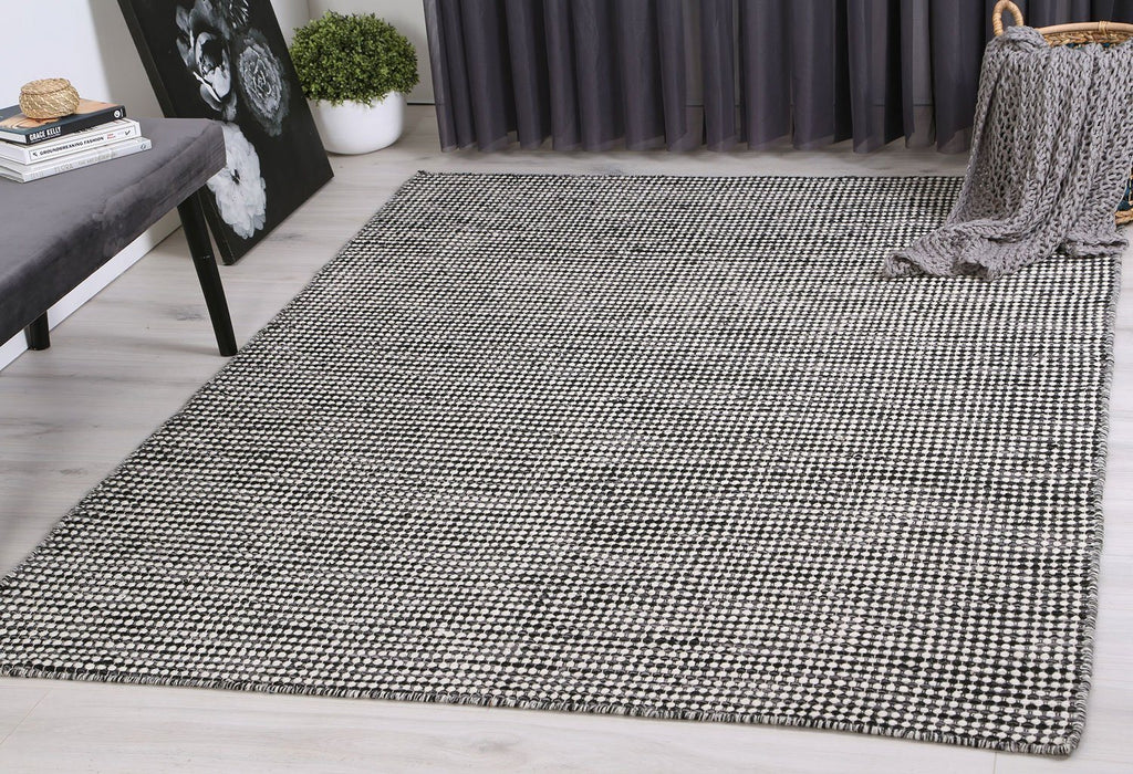 Nora Scandi Charcoal Reversible Wool RugNORD160CHARRugtastic