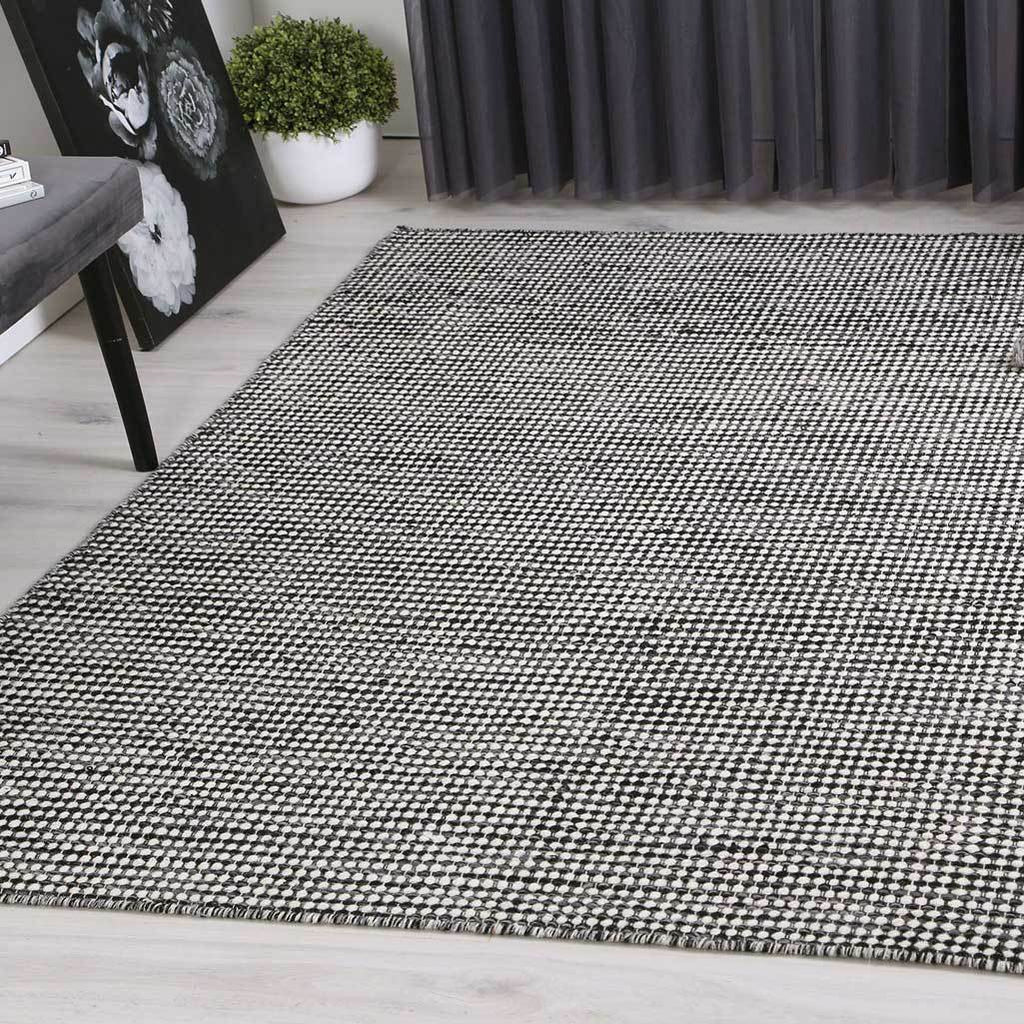Nora Scandi Charcoal Reversible Wool RugNORD160CHARRugtastic