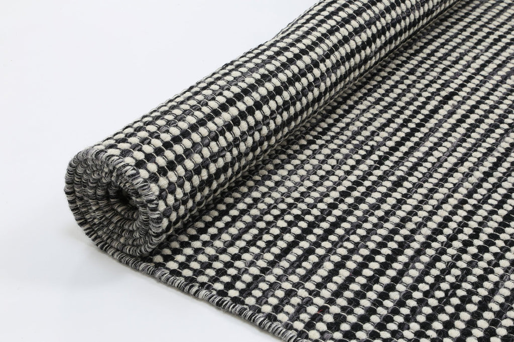 Nora Scandi Charcoal Reversible Wool RugNORD160CHARRugtastic