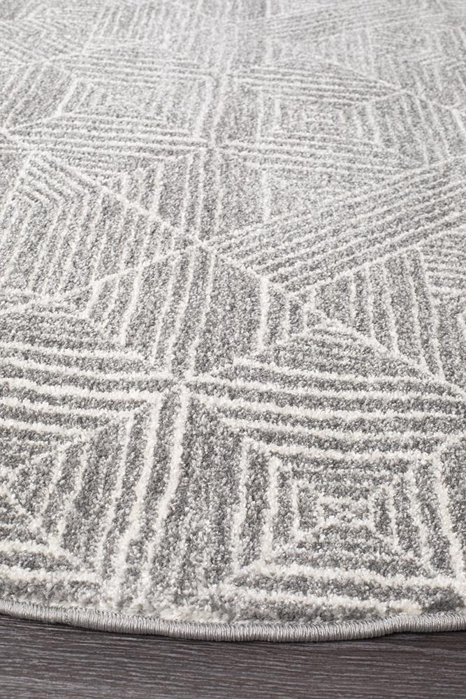 Oasis Contemporary Silver Round RugOAS-457-SIL-150X150Rugtastic
